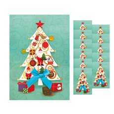 From&To 聖誕卡 + 信封組 S1026q6, 混合色, 12套