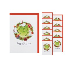From&To 聖誕卡片 + 信封套組 S1017q5, 混合顏色, 12套
