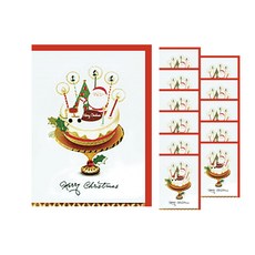 From&To 聖誕卡片 + 信封套組 S1017q6, 混合顏色, 12套