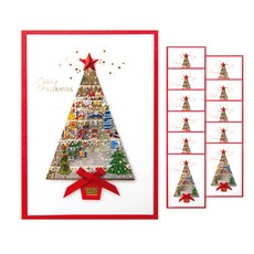 From&To 聖誕卡 + 信封套組 S1025q2, 混合顏色, 12套