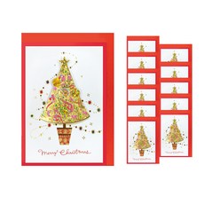 From&To 聖誕卡 + 信封套裝 S1019q2, 混合顏色, 12套