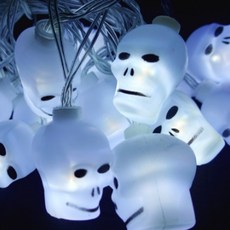 STUPID LED立體骷髏頭燈串 20顆入 2組, 白色