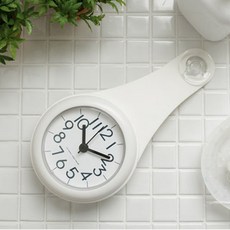 防水無噪音吸附式衛浴手錶, 白色的