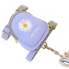 PASTEL PET 雛菊胸背帶牽繩組 M, 紫色, 1套