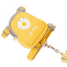 PASTEL PET 雛菊胸背帶牽繩組 S, 黃色, 1套