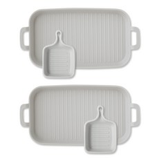 PUKO 燒烤微波爐盤套組白色, 1套