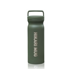 HiKaRi 不鏽鋼大容量真空保溫瓶, 卡其色, 500ml, 1個