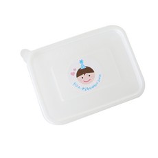 迷你PP耐熱3格便當盒 100入+高帽子男孩貼紙 100入, 1套