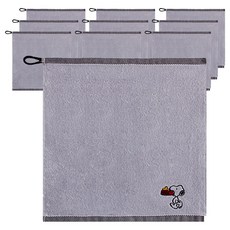 Songwol 松月 Snoopy 史努比黑色線條掛環擦手巾, 紫色, 10個