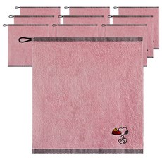 송월타월 스누피 블랙 라인고리 핸드타월, 분홍, 10개