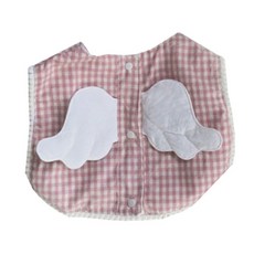 天使造型背心圍兜, 粉色, 1入