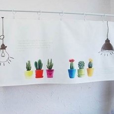 可愛花盆廚房遮蔽簾, 象牙白