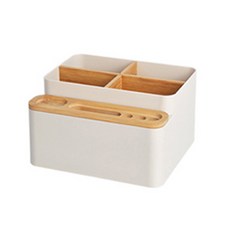 現代辦公室多用途桌面收納盒, 柔和杏色