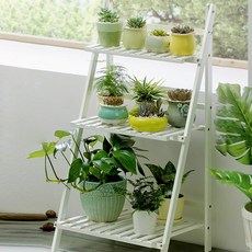 가팡 원목 베란다 화분거치대 H, 3단