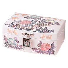 迷你螺鈿珠寶盒 純白玫瑰, 1個