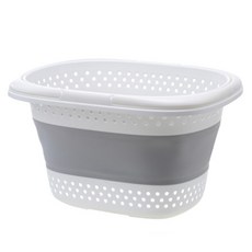 簡約折疊式洗衣籃, 灰色, 1個