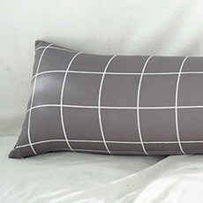 Style空間 簡約格紋身體抱枕, 灰色底