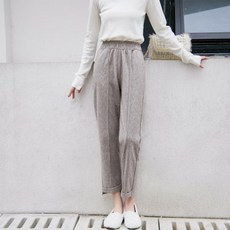 Soleil 女款羊毛人字紋鬆緊褲 Slex