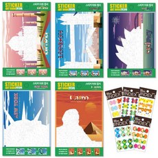 貼紙零售貼紙藝術明信片套組, 混色, 1套