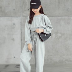 Orenjidamom 兒童短版大學T運動套裝