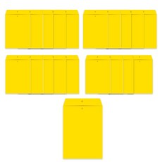 按扣型塑膠文件袋 黃色, 20個, A4