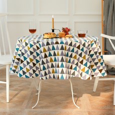 市集感性風布藝家用圓形桌布, 類型3, 120cm