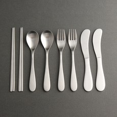 인스푼 굿럭 어린이양식기 세트, 혼합색상, 스푼(2P) + 포크(2P) + 나이프(2P) + 젓가락(2P), 1세트