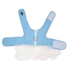 DING DONG PET 寵物荷葉邊蕾絲胸背帶, 藍色