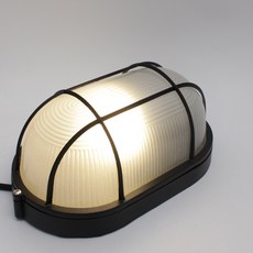 橢圓網格船用壁燈 小, 黑色