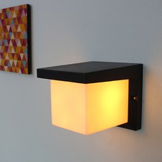 Flory 現代方形壁燈, 黑色的