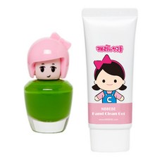 NBBEBE 孩童化妝品組 指甲油 綠色+護手霜, 指甲油+清潔凝膠, 1組