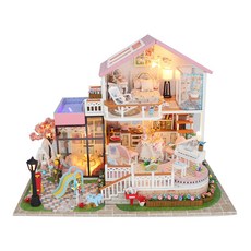 KkomiDEAL DIY 袖珍屋 大型 14 甜蜜小屋 + 製作工具, 混合色, 1個