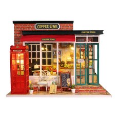 Kkomideal DIY 微型房屋中號 63 咖啡時間精品店 + 手工工具, 混色