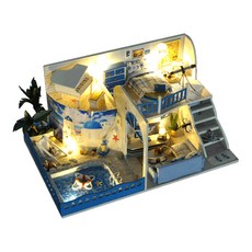 KkomiDEAL DIY 袖珍屋 大型 34 地中海小屋 + 製作工具, 混合色, 1個