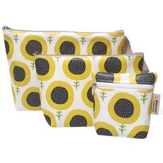 도토마리 다용도 파우치 3종 세트, 옐로우플라워