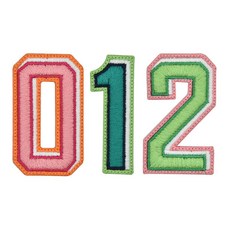 Fashion Point 刺繡布貼 數字立體 3件組, 0, 1, 2, 1套