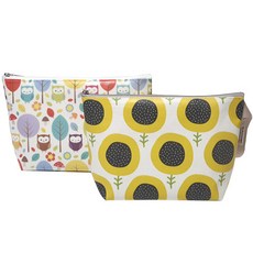 多功能收納包2入組, 貓頭鷹款+黃花款