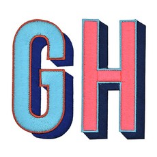Fashion Point 3D字母刺繡貼 L號, G, H, 1套