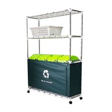 이강테크 회전뚜껑 4칸 3단 선반형 앞트임 뚜껑식 분리수거함, 혼합색상, 1개