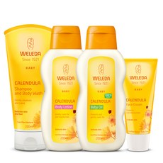 WELEDA 薇蕾德 金盞花洗髮沐浴乳+乳霜+身體乳+身體油, 1組
