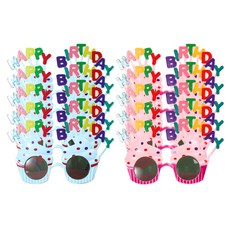 生日派對眼鏡 2款 5入, 藍色，兩色粉紅色, 1套