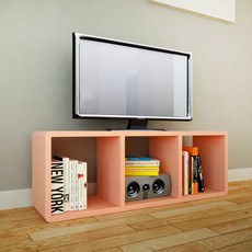 CUBICS 3格電視收納櫃, 粉色