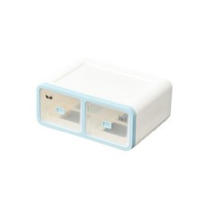 GUNU 리빙 박스 다용도 정리함 2칸, 블루, 1개