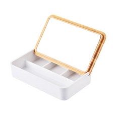 北歐現代實木多功能飾品收納盒 白色, 1個