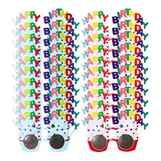 生日派對眼鏡 2款 10入, 藍紅, 1套