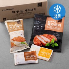 튀겨나온 제주돼지 치즈돈까스 두툼돈가스 세트 (냉동), 340g, 3세트