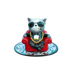 차량피규어 거만한 고양이 + 패드, 그레이, 1개