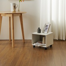 KRENCIA Bonito 可移動開放式迷你床頭櫃, 白色