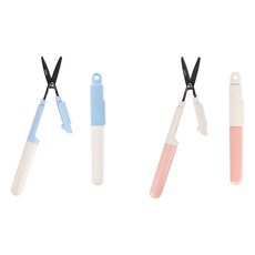 deLi 得力 快遞用美工剪刀2件組, 藍色, 粉紅色, 1套