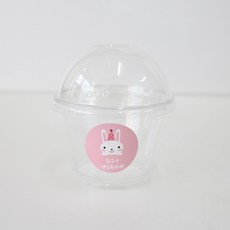 HCN透明馬芬杯圓頂 小 100入+兔子朋友生日祝賀貼紙 100入, 1套